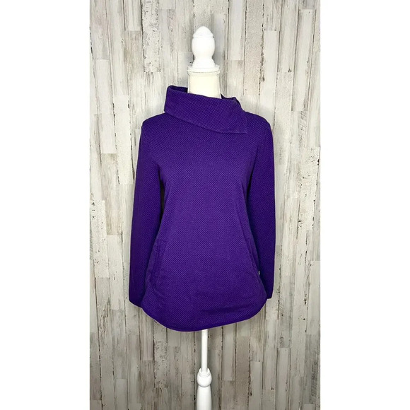 Talbots Women's Purple Polka Dot Tunic Sweater Size Small - Picture 2 of 6